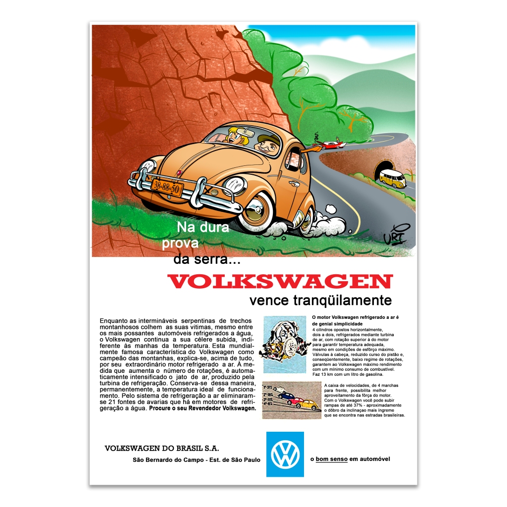 Sátira de antiga propaganda Volkswagen.